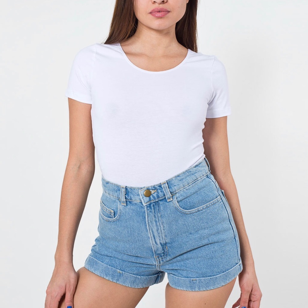 American Apparel High Waisted Denim Shorts